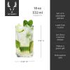 Deco Beau Crystal Highball Glasses Viski®