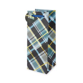 Blue & Gold Plaid 1.5 L Bottle Bag Cakewalk™