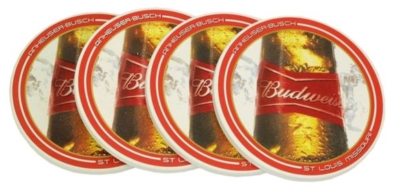 Budweiser Absorbent Coaster Set