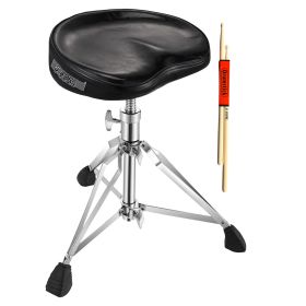 5 CORE Drum Throne Padded Guitar Stool Adjustable Heavy Duty Saddle Music Chair Seat Universal for Adults & Kids with Anti Slip Rubber Feet - DS CH BL