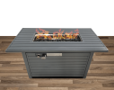 Living Source International Steel Propane/Natural Gas Outdoor Fire Pit Table with Lid