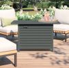 Living Source International 25 H x 42 W Outdoor Fire Pit Table with Lid (Gray)