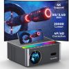 Projector with WiFi and Bluetooth, Portable Projector 4K Support, 500 ANSI 20000L, Touch Screen, Auto Vertical Keystone & 4P/6D