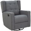 HOMCOM Wingback swivel recliner chair glider rocking chair for Nursery with Button Tufted, Padded Single Home Theater Seater for Living Room Bedroom