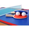 5-in-1 Multi-Game Table - Billiards, Push Hockey, Foosball, Ping Pong, and Basketball brown/red