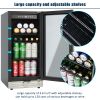 Built-in and Freestanding 15" Mini Beverage Refrigerator/Wine Cabinet, 120 Cans, 37-65Â°F, Quiet, Adjustable Shelves, LED Lighting, ETL