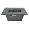 Living Source International 25 H x 42 W Outdoor Fire Pit Table with Lid (Gray)