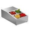 26" Condiment Countertop Refrigerated Salad Prep Station with Stainless Steel Cover