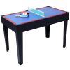 5-in-1 Multi-Game Table - Billiards, Push Hockey, Foosball, Ping Pong, and Basketball black/red