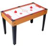 5-in-1 Multi-Game Table - Billiards, Push Hockey, Foosball, Ping Pong, and Basketball brown/red