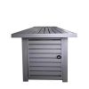 Living Source International 25 H x 42 W Outdoor Fire Pit Table with Lid (Gray)