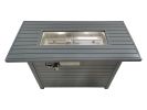 Living Source International 25'' H x 42'' W Steel Outdoor Fire Pit Table with Lid (Gray)