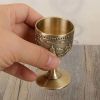 Ethnic Style Alloy Embossed Small Goblet Wine Cup White Wine One Shot Glass Chinese Wedding Love Shot Wine Cup, 40ml