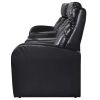 3-Seater Home Theater Recliner Sofa Black Faux Leather