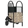 Firewood Cart Black 11.8"x13.8"x31.9" Steel