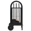 Firewood Cart Black 11.8"x13.8"x31.9" Steel