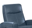 Modern Electric Leather Recliner Chair with Gentle Lower Lumbar Massager for Living Room Home Theater Bedroom Blue 1pc