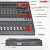 5 Core Audio Mixer 24 Channel DJ Mixing Board Bluetooth USB Analog Professional Mezclador De Audio - MX 24CH L