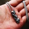 Men's Steel Warrior Punk Style Stainless Steel Skull Pendant