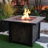 500000 BTU, CSA Certification Square Gas Fire Table ,Contain 5 kg Lava Stone And Rainproof Cover,Magnesium Oxide Wood Grain Surface Finished,