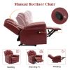 Home Theater Seating Manual Recliner Loveseat with Hide-Away Storage, Cup Holders and LED Light Strip for Living Room, Wind Red