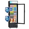 Glass Door Refrigerator Commercial Beverage Refrigerators with LED Light, 15 Cu.ft and 5 Shelves, Display Refrigerator for Cafe Restaurant Store Bar