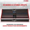 5 Core Audio Mixer 24 Channel DJ Sound Board w Bluetooth USB PC Recording Professional PA Analog Mixing Interface For Karaoke Singing Music Podcast Co