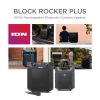 Audio Block Rocker Plus - Portable Bluetooth Speaker 100W W/Battery, Karaoke Microphone, AM FM Radio, Wheels & Telescopic Handle and USB Charging