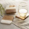 Marble & Acacia Coaster Set by Twine®