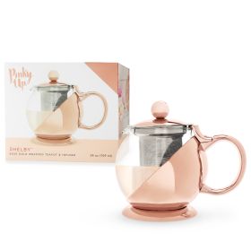 Shelby™ Glass and Rose Gold Wrapped Teapot by Pinky Up