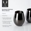 Gunmetal Stemless Wine Glasses by Viski®