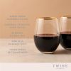 Gilded Stemless Wine Glass Set by Twine