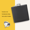 6 oz Matte Black Flask with Funnel by Savoy