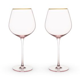 Rose Crystal Red Wine Glass Set by Twine®