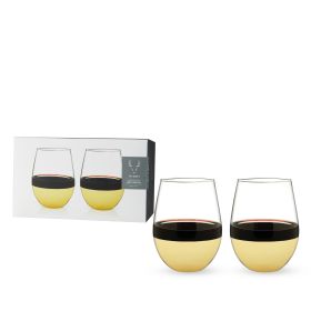 Belmont Dipped Wine Tumblers in Gold Viski®