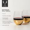 Belmont Dipped Wine Tumblers in Gold Viski®