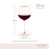 Rose Crystal Red Wine Glass Set by Twine®