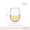 Gilded Stemless Wine Glass Set by Twine