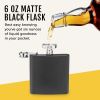 6 oz Matte Black Flask with Funnel by Savoy