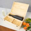 Celebrate Wood Champagne Box with Set of Flutes by Twine®