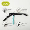 Truetap™: Double-Hinged Corkscrew in Matte Black with Blue W