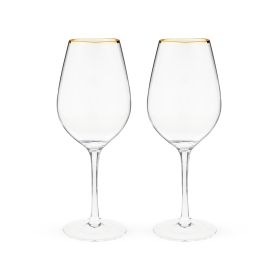 Gilded Stemmed Wine Glass Set by Twine