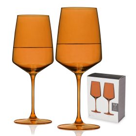 Reserve Nouveau Crystal Wine Glasses in Amber Viski®