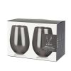 Gunmetal Stemless Wine Glasses by Viski®