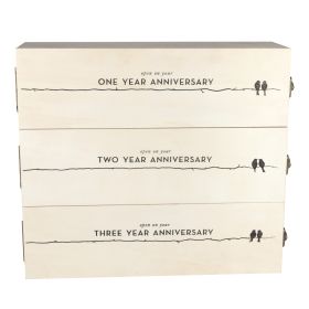 Newlywed's Anniversary Wooden Wine Box by Twine®