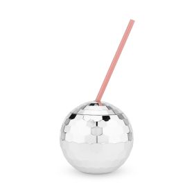 Silver Disco Ball Drink Tumbler Blush®