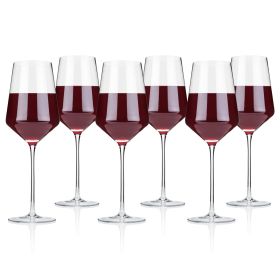 Angled Crystal Bordeaux Glasses (Set of 6) by Viski