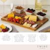 Acacia & Slate Cheese Board Set w/Ceramic Bowls by Twine Liv