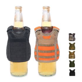 Adjustable Mini Beer Vest Military Bottle Beverage Cooler Holder for 12oz or 16oz Cool Bottle Decoration; 1 PC (Colour: Desert digital)