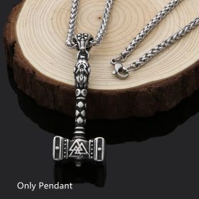 Viking Thor's Hammer Stainless Steel Pendant (Color: Pendant)